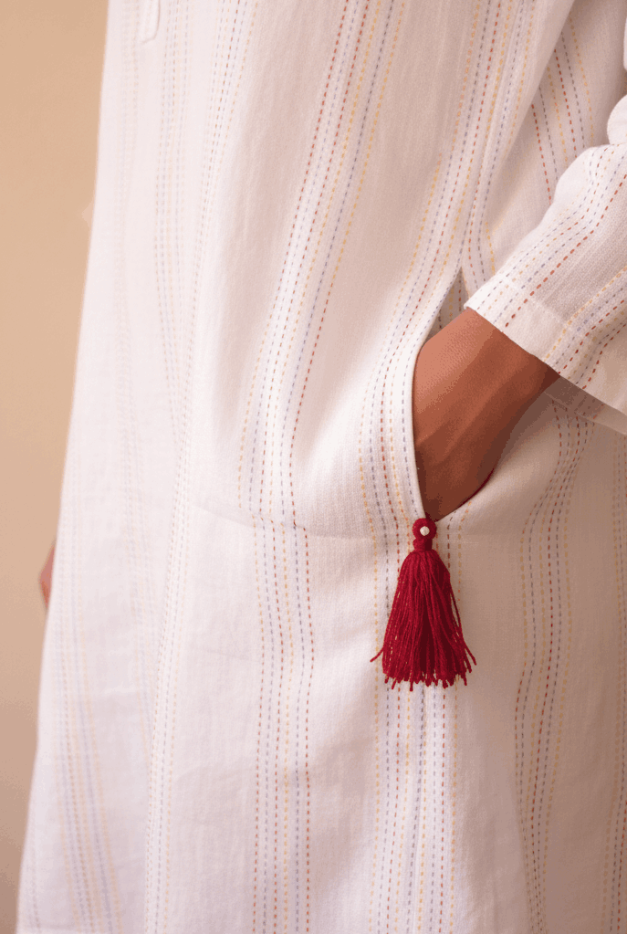 White Embroidered Kurta